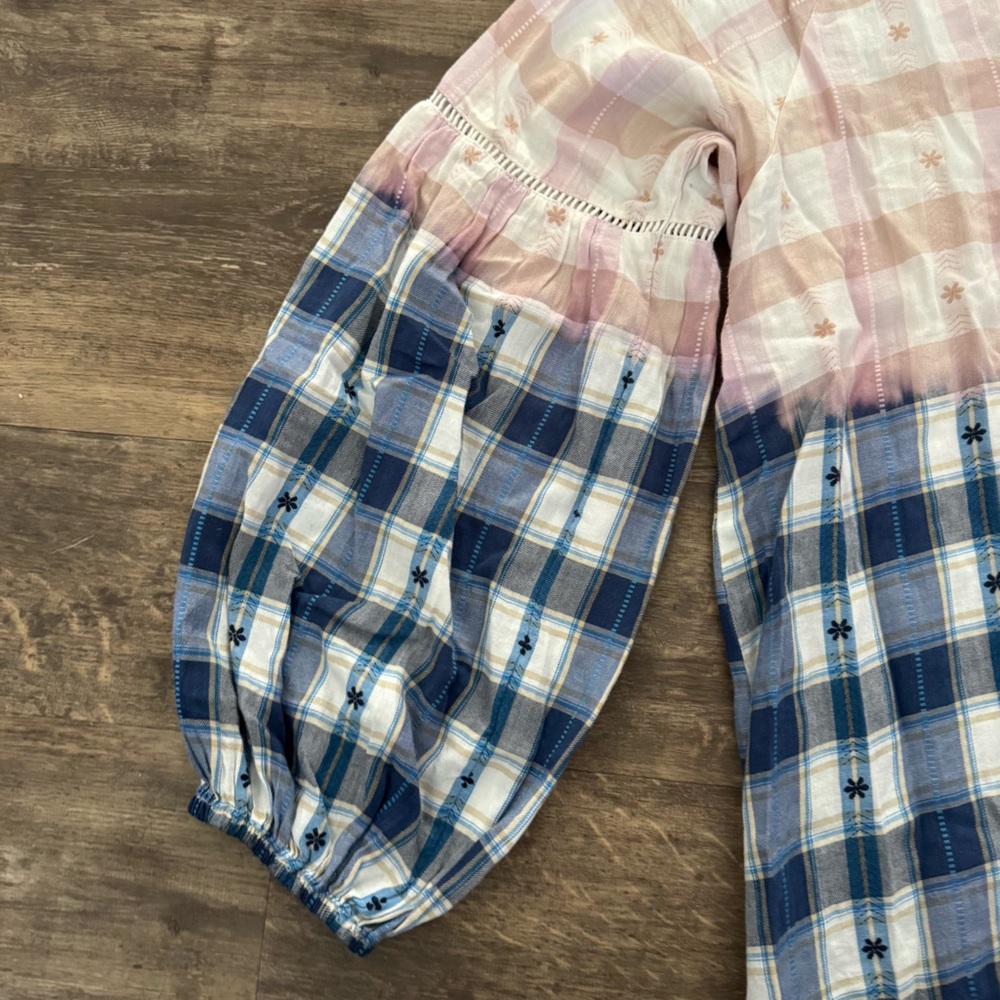 Jag Ombre Plaid Tassel Tunic in Pink and Blue - Picture 8 of 12